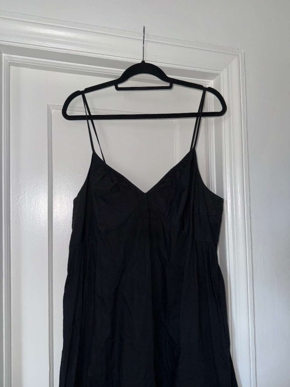 Gap 100% Cotton Poplin Black A-line midi dress - XL Tall